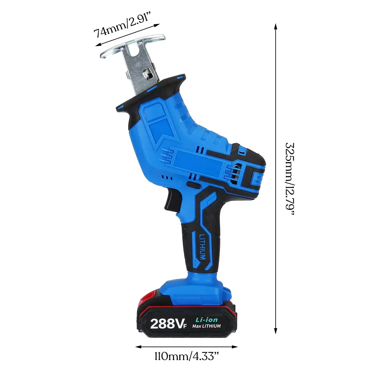 

Electric Cordless Reciprocating Saw 288VF Chainsaw Wood Metal PVC Pipe Cutting Adjustable Speed Reciprocating Saw Power Tool