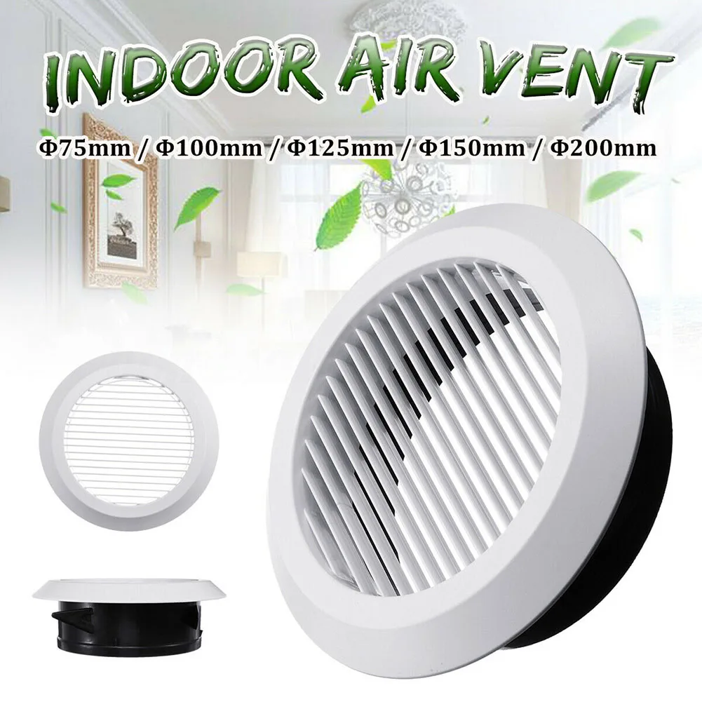 

New Air Vent Grille Circular Indoor Ceiling Mounting ABS Ventilation Outlet Duct Pipe Cover Cap Accessories Ventilator
