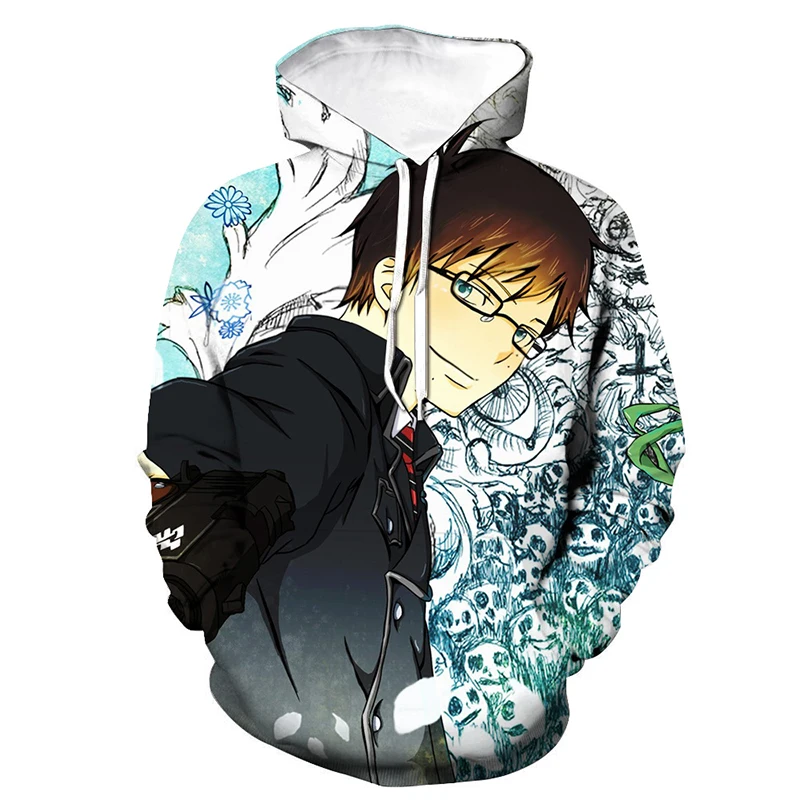 Весенняя Повседневная Толстовка с капюшоном синие экзорцисты толстовки 3D