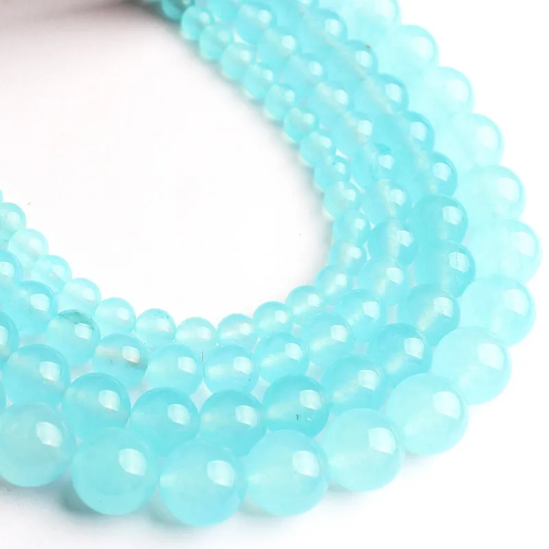 Натуральный камень A + халцедон с голубым небом круглые бусины россыпью для