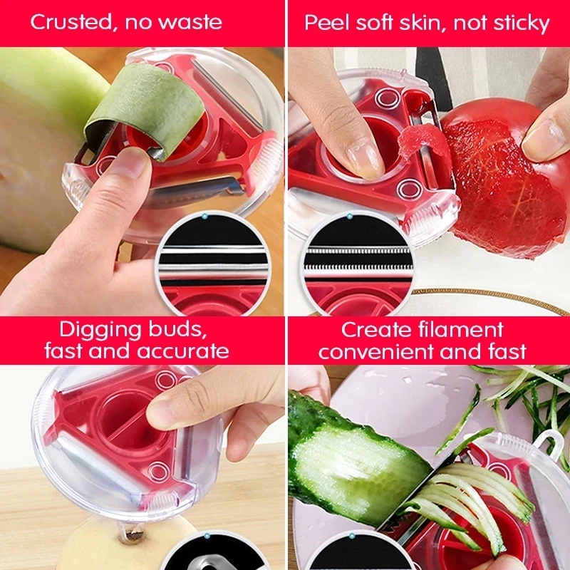 

Rotatable 3-in-1 Peeler Kitchen Gadget Potato Cucumber Peeler Vegetable Cutter Slicer Vegetable And Fruit Grater Kitchen Tool