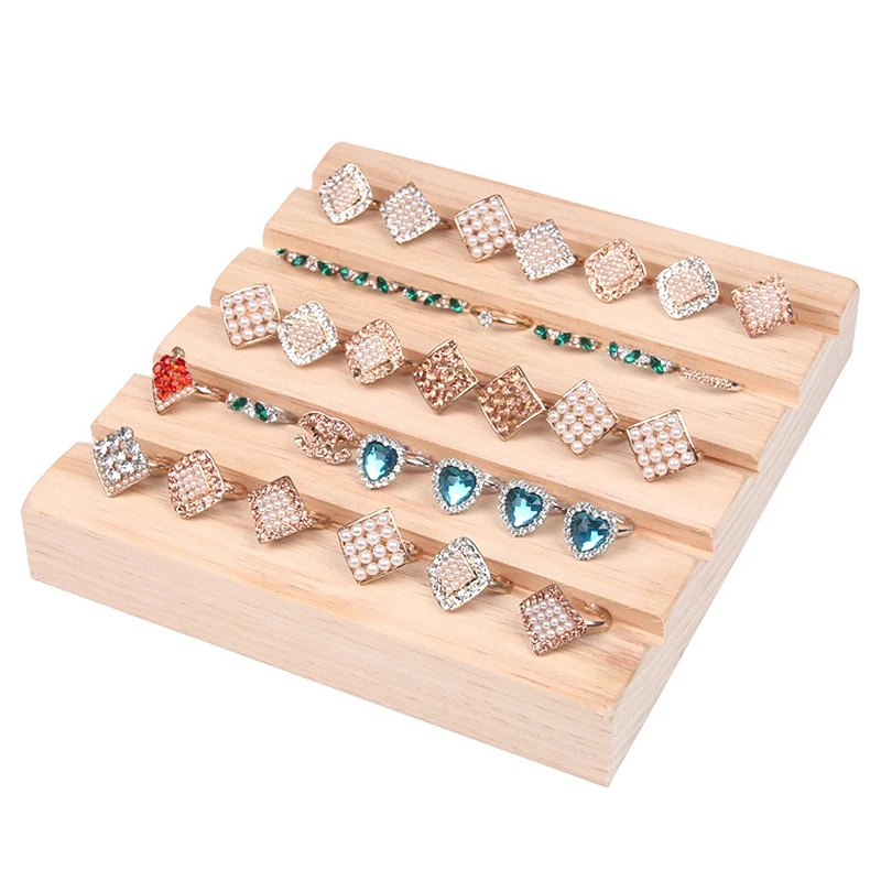 Чехол для дисплея с деревянным кольцом держатель лотка ювелирных изделий