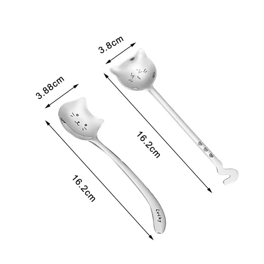 

Coffee Spoon Cute Non-stick Stainless Steel Creative Cat Shape Spoon for Kitchen