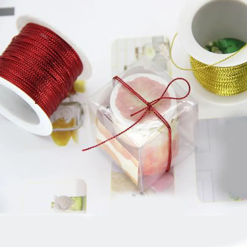 Новинка 1 мм 20 м золотистый серебристый красный шнур нитка лента веревка бирка