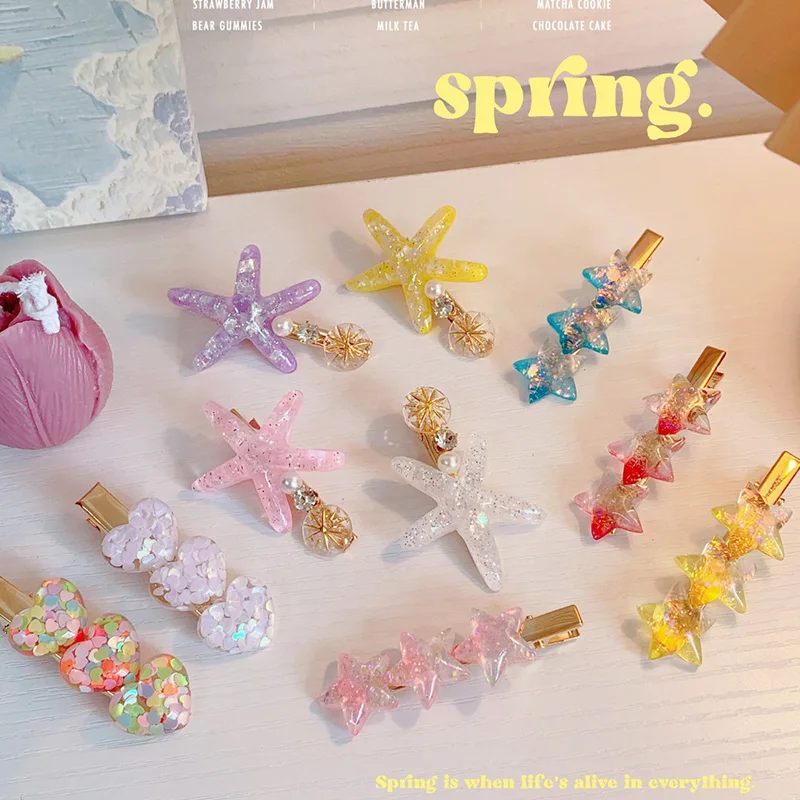 

1 Pc Acrylic Hair Barrettes Fashion Geometric Women Hair Clip Hairgrips Hair Accessories For Girls Hair Pins Jewelry Sweet Stars
