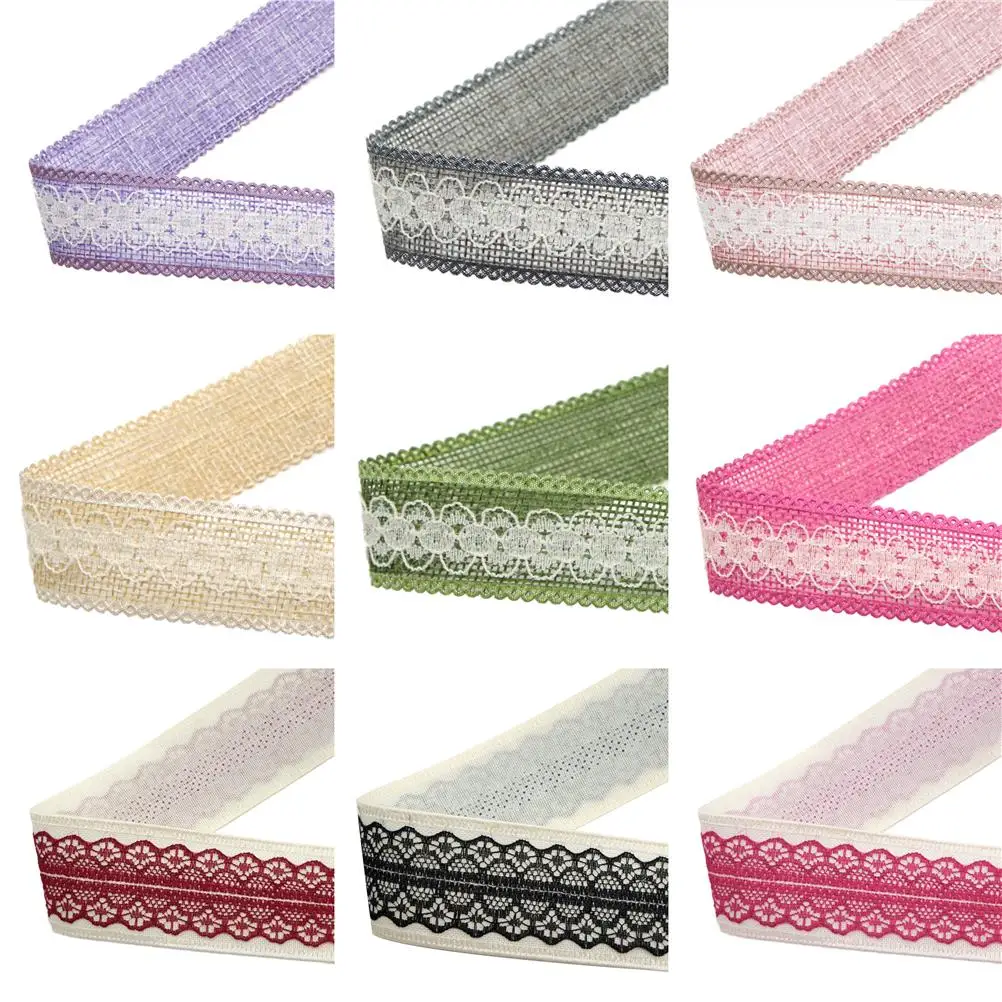 

Кружевная льняная лента 20 ярдов/Лот, материалы ручной работы, Свадебная подарочная обертка, Рождественское украшение, 20Yc18659