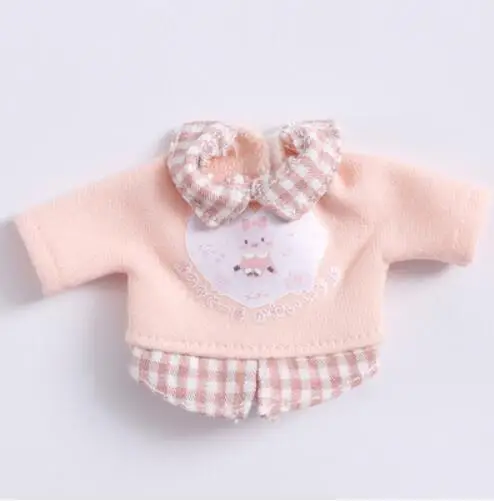 cartoon pink shirt Одежда для кукол футболка с капюшоном и длинными рукавами с героями мультфильмов/короткие штаны для ob11, obitsu11, Molly, 1/12bjd, Одежда для куклы, аксессуары для куклы - Цвет: cartoon pink shirt