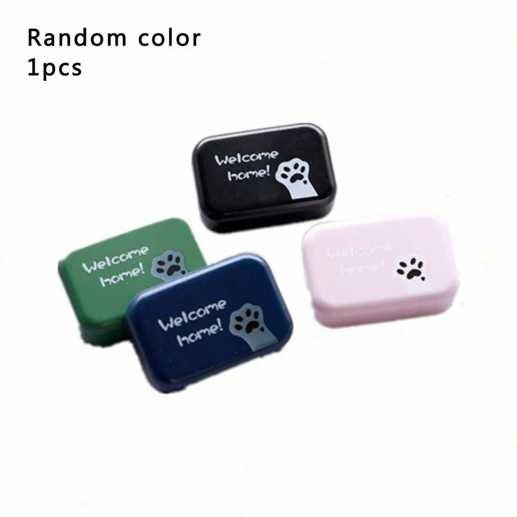 

Colorful Contact Lens Case Box Holder Container Soak Storage Kit Cat Claw Pattern With Mirror Tweezer Stick Random Color