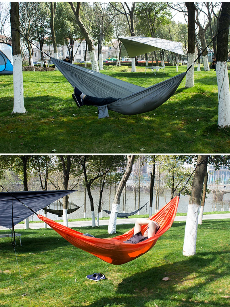 

44 Color 2 People Portable Parachute Hammock Camping Survival Garden Flyknit Hunting Leisure Hamac Travel Double Person Hamak