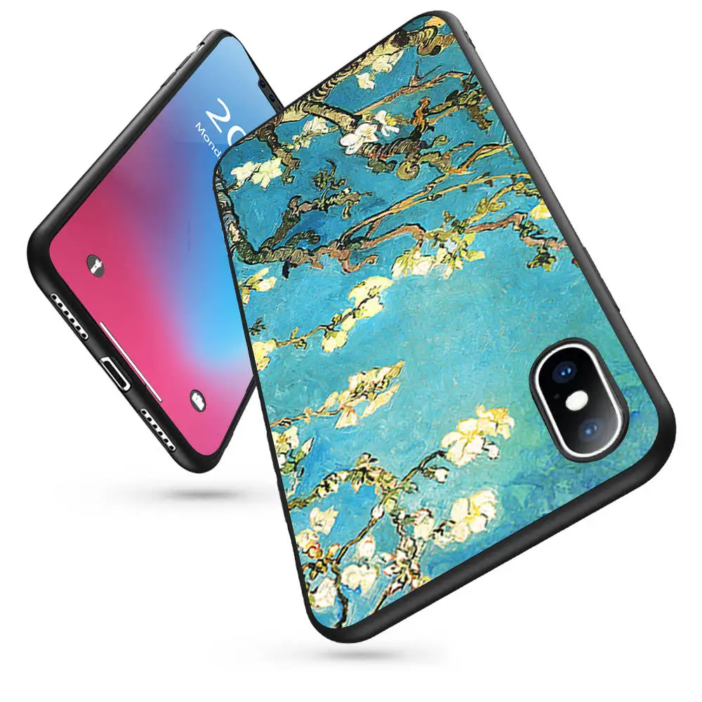 Coque Almond Branches In Bloom Soft Silicone Phone Case for iPhone 11 Pro Max X 5S 6 6S XR XS 7 8 Plus Cover | Мобильные телефоны и