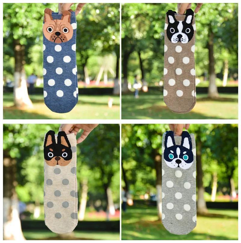 Женские носки из чистого хлопка милые хлопковые paparazzi в горошек для девочек