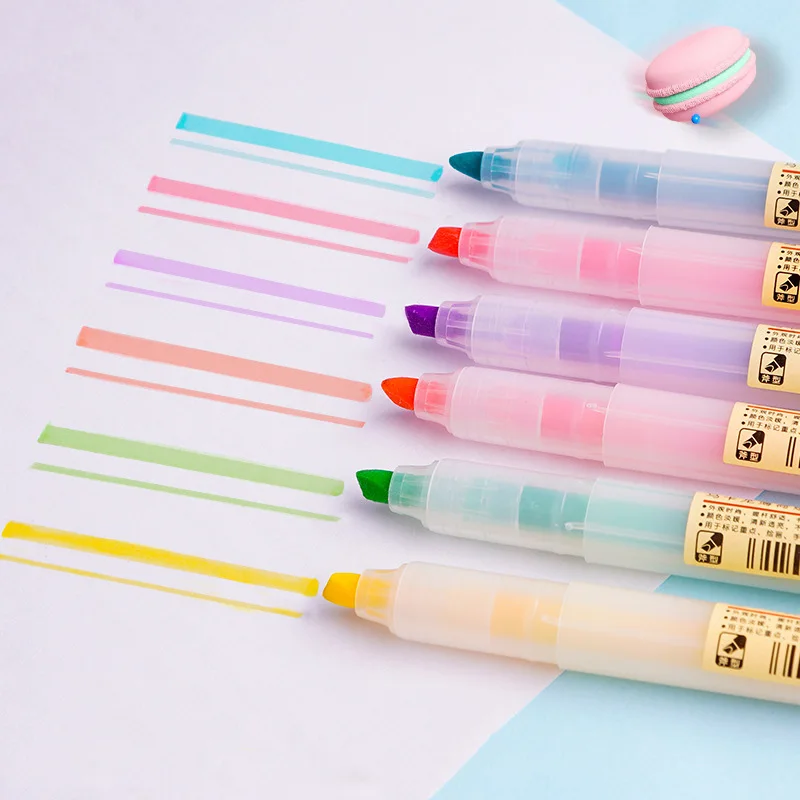 6 шт./компл. милые блестящий маркер ручка Карамельный Цвет гелевая Маркер ручки