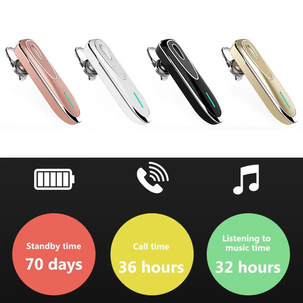 

K1 Voice Control Earhook Wireless Bluetooth Stereo Headphones Hands-Free Headphones Long Standby Simple and Convenient