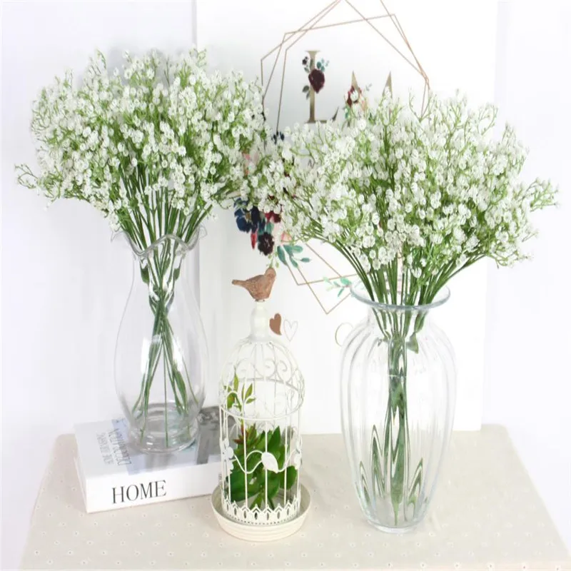 

Gypsophila Artificial Flowers artificial Floral Silk Fake Pom Poms Flower for Wedding Party Home Decoration Bouquet
