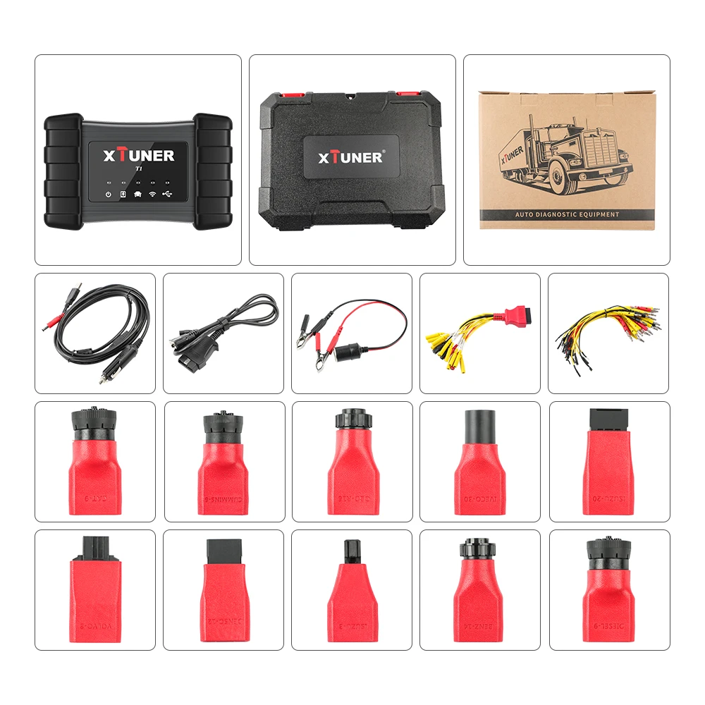 Сканер xтюнер T1 для тяжелых грузовиков Автомобильный сканер подушек