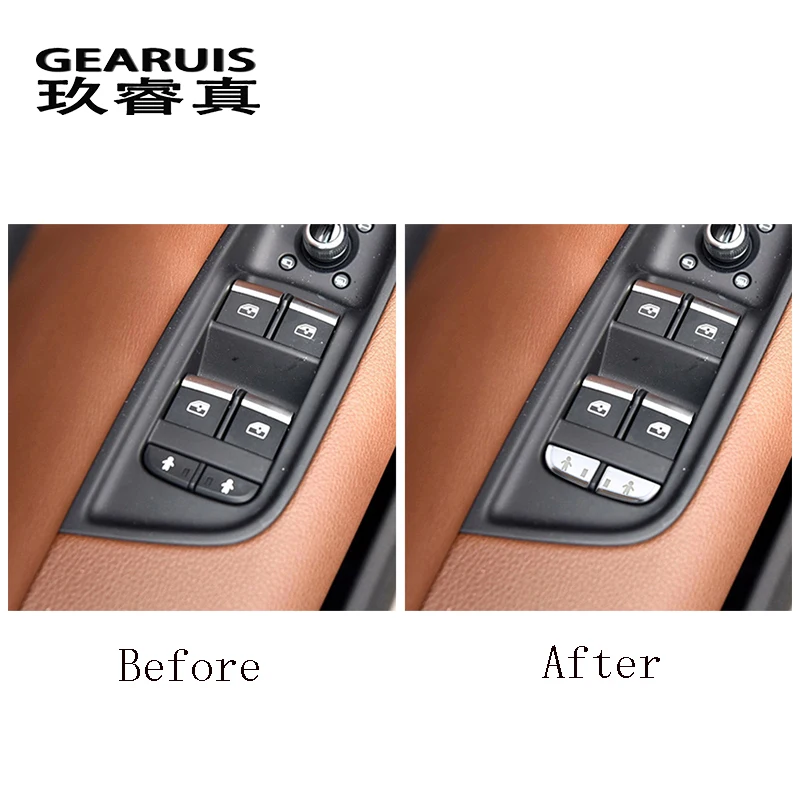 

Car Styling for Audi A6 A7 C7 S6 S7 RS6 RS7 Interior Door Window Glass Switch Armrest panel Child safety buttons Covers Stickers