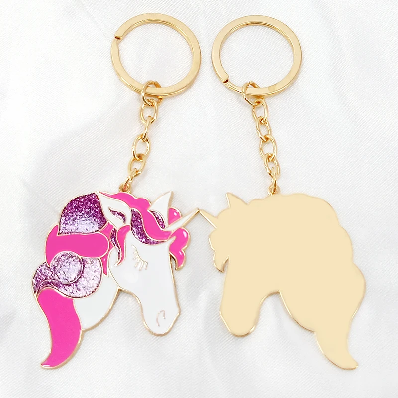 Брелок для ключей сделай сам из сплава с милым мультяшным единорогом креативная