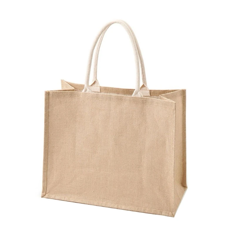 

Jute Shopping Bag Large Capacity Reusable Mobile Travel Beach Bags Portable Tote Pouch Storage Organizer 7XEC