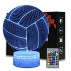 Ночник для волейбола с 3D иллюзией, Спортивная настольная лампа, декоративный светильник для детской спальни, креативный подарок на день рождения и Рождество