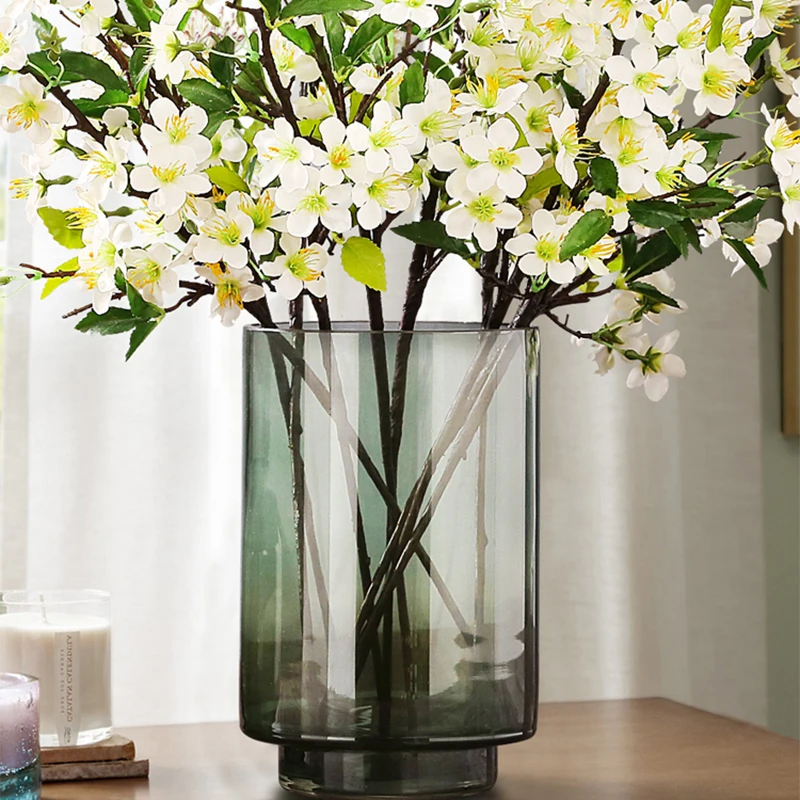 Light Luxury Flower Arrangement Glass Vase Transparent Nordic Creative Simple Modern Living Room Dried Decoration | Дом и сад