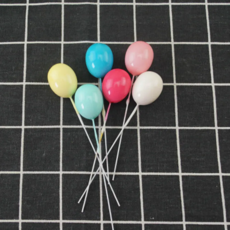 6 шт./пакет смешанные цвета пенопластовый шар топпер для торта с днем рождения