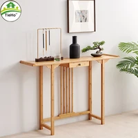 tieho bamboo console table for living room decoration side table porch table with drawer modern simple rectangle table