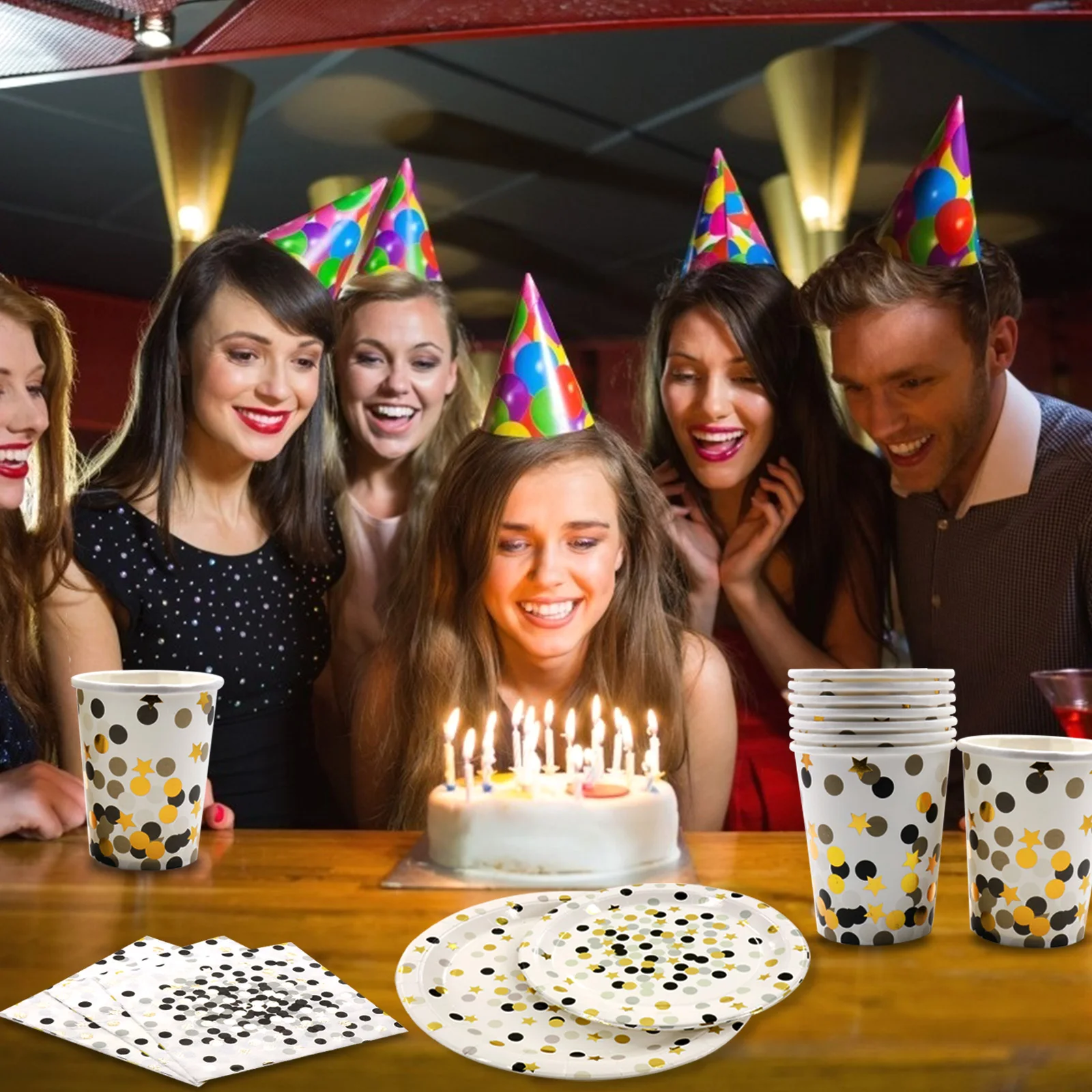 Бумажная фольга розового/синего цвета для детского дня рождения|Одноразовая