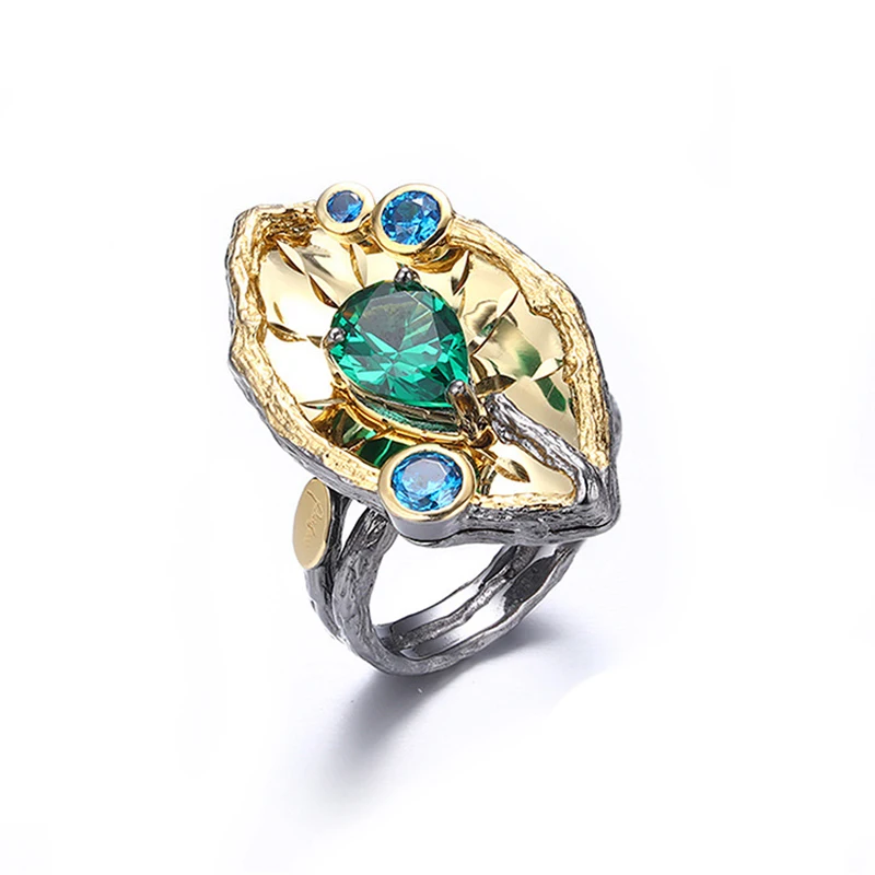 

925 silver handmade ring spinel Southeast Asian style exaggerated ring 210331-42