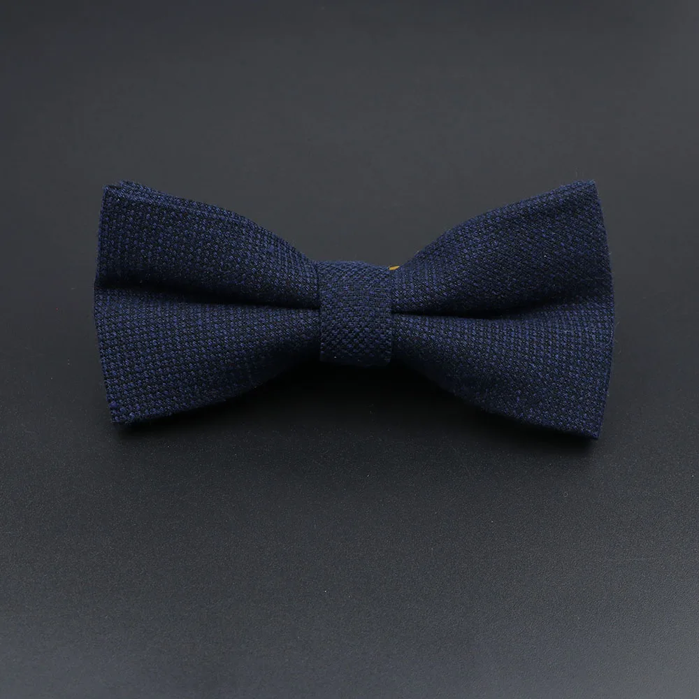 Men Striped Cotton Bowtie Knot Cravat Black Grey Blue Tuxedo Wedding Butterfly Red Groom Party Casual Bow Tie Gift Accessory images - 6