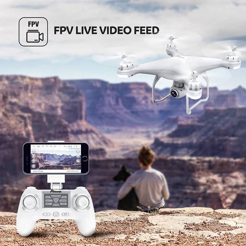 Квадрокоптер Potensic T25 Радиоуправляемый Дрон Wi-Fi FPV с широким углом обзора HD 1080P