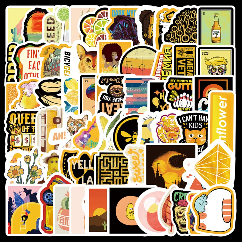 66 шт. милые Мультяшные сумасшедшие наклейки для ноутбуков планировщиков