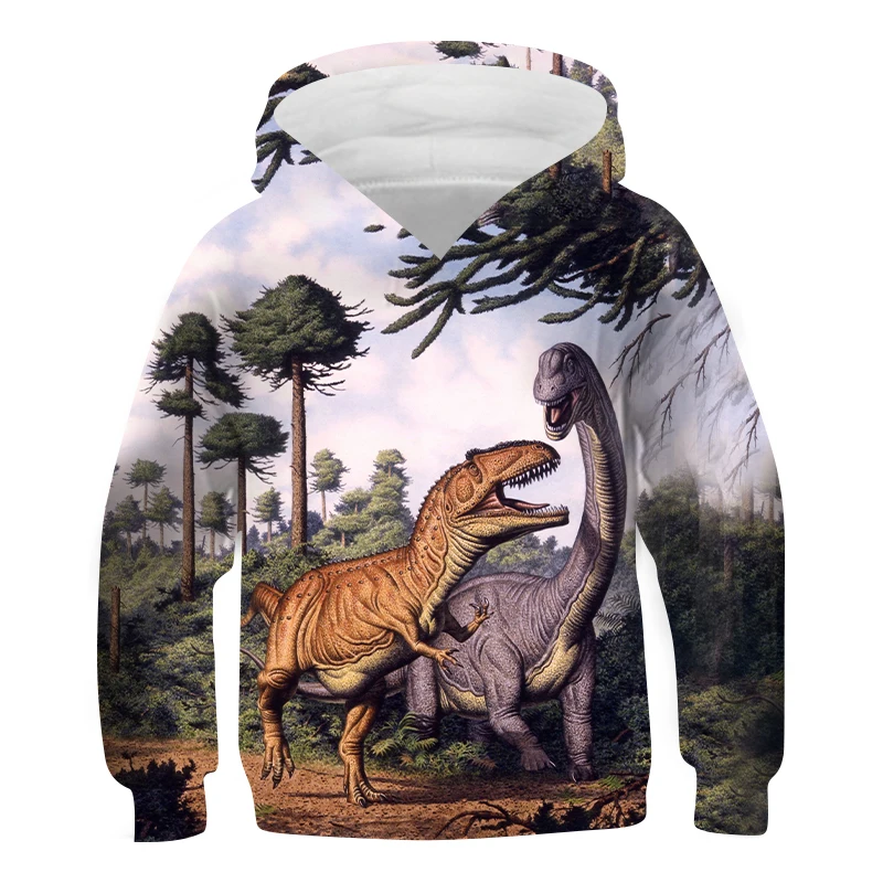 

New Cartoon Dinosaur Hoodies 3D Printed Sweatshirt Hoodie Harajuku Jurassic Park Autumn Streetwear Boys and girls Casual Hoodies