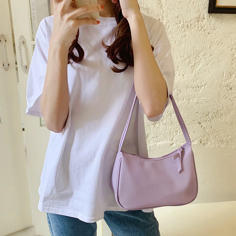 

Designer Luxury Soft Casual Top-Handle Tote Women Leather Handbag Elegant Simple Armpit Bags Brand Baguette Shoulder Bags Female