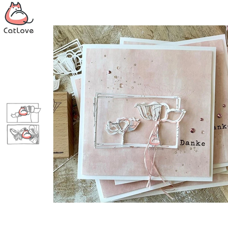 Райский цветок рамка с бабочкой резка металла высечки трафарет для скрапбукинга