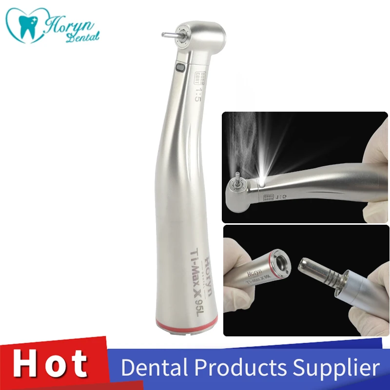 Dental  High Quality  TI MAX X95L X95 E-TYPE 1:5 LED Fiber Electric Motor Contra Angle Handpiece Teeth Whitening