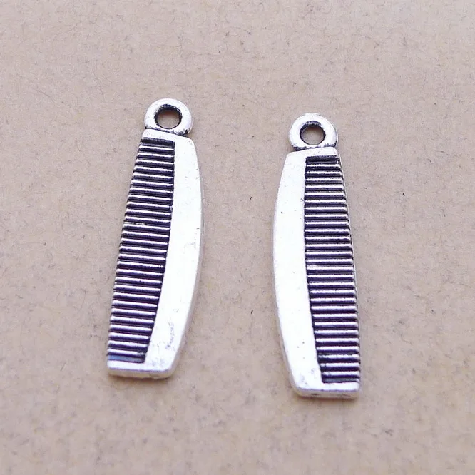 

10 шт./лот 7*26 мм старинное серебро цвет металлический гребень из Сплава Кулон Шарм браслет цепочка для ключей "сделай сам" для изготовления юв...