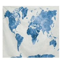 1pc 200x150cm tapestry world map printed wall blanket mural backdrop for home living room light blue