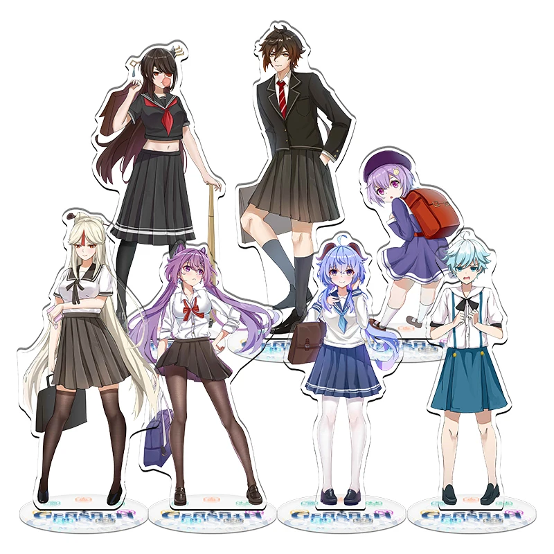 

Anime Figure Genshin Impact Diluc Venti Klee Keqing Qiqi Acrylic Stand Model Plate Desk Decor Standing Sign Keychain