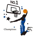 3d Виниловые наклейки с изображением баскетбольного мальчика Dunk I Am Champion, декоративные настенные Стикеры для детской комнаты, клуба, спортивные плакаты, обои 90*60 см