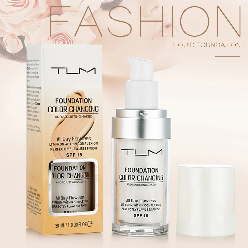 

TLM 30ML Color Changing Foundation Makeup Base Liquid Cover Concealer Longlasting Makeup Sombras Skin Care Foundation TSLM2