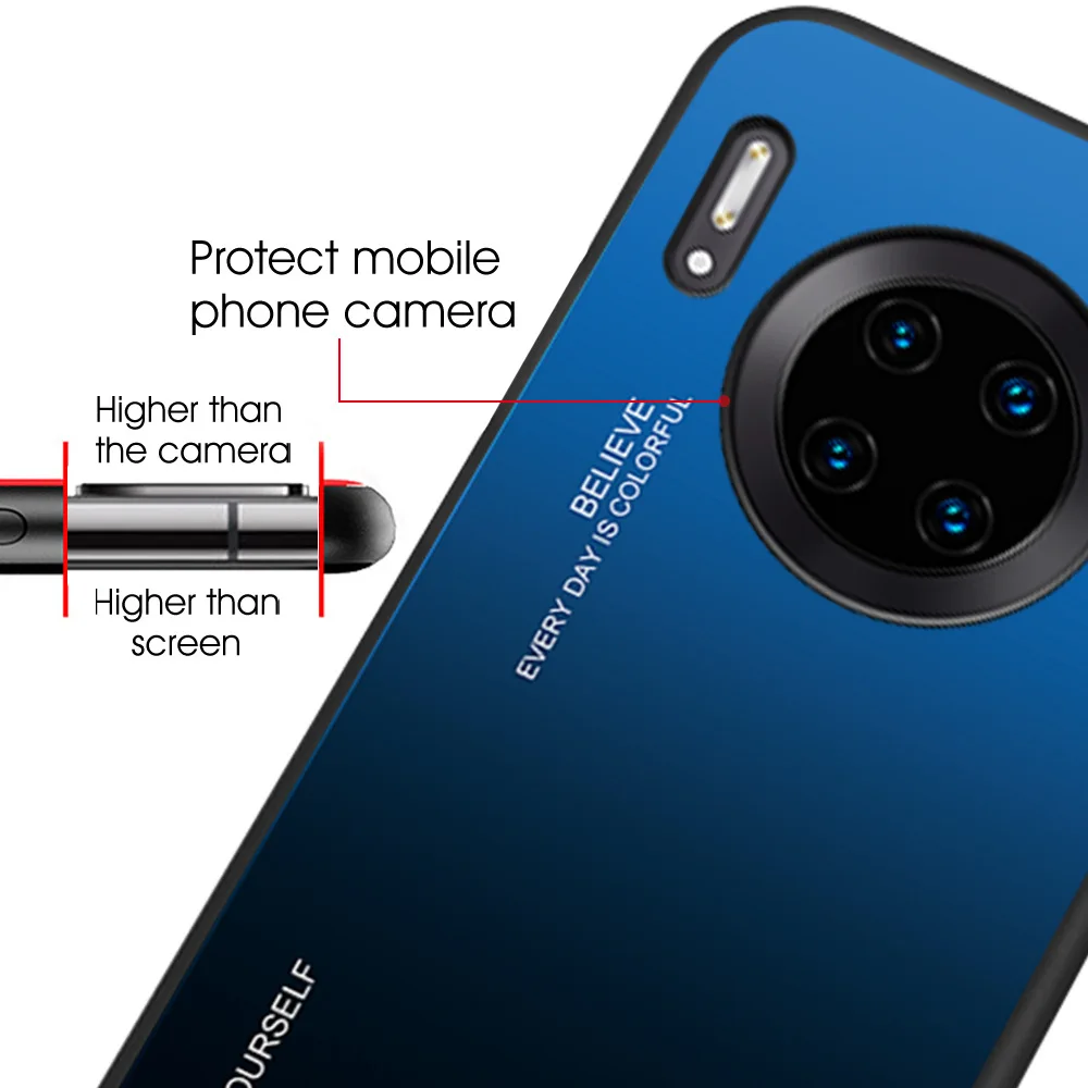 YUNAO чехол для телефона huawei серии градиентная Картина зеркальный mate 30 Pro P30 pro... |