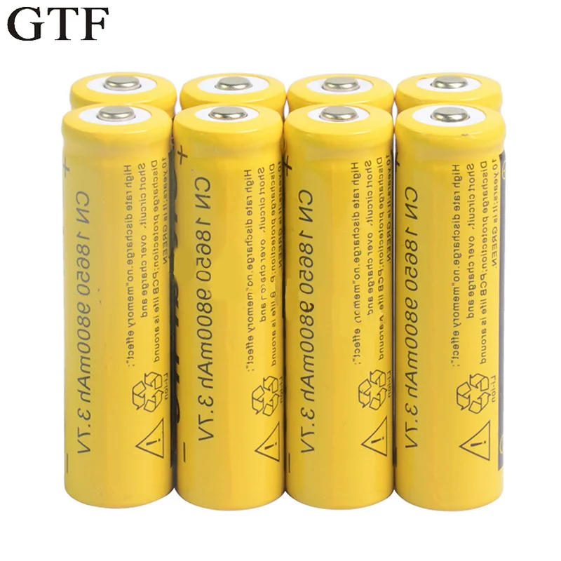 

GTF 8 pcs 3.7 v 18650 Rechargeable Li-ion For LED Torch Lantern or electronic devices