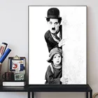 Черно-белый классический фильм Чарльза Чаплина модульный настенный постер и печать на холсте Картина декор для гостиной