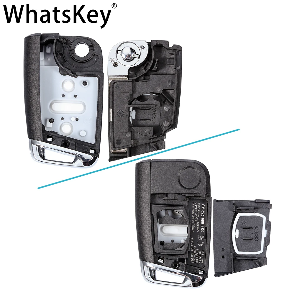 

WhatsKey 3 button Flip Remote Car Key Shell Case For Volkswagen Skoda Octavia A7 VW Golf 7 MK7 Seat Leon Passat Beetle Polo Bora