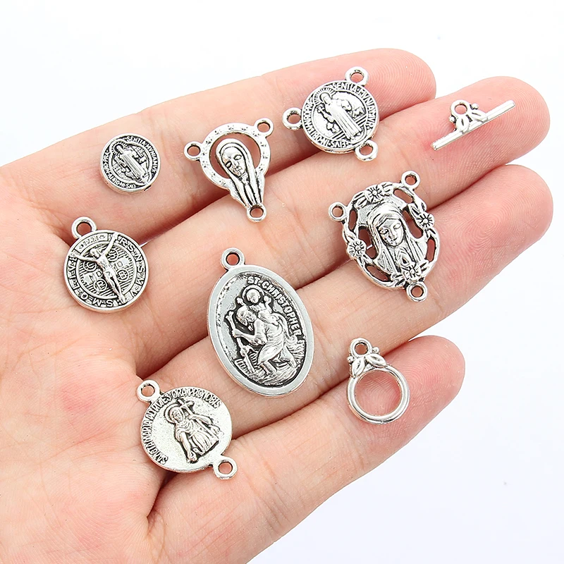 10 шт. серебряный цвет чудесная медаль подвеска шармы круглые подвески с