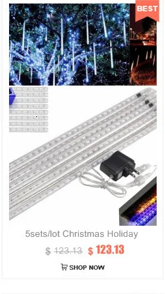5 комплектов 10 шт./компл. светодиодный Метеоритный дождь трубы RGB рождественские декоративные огни 80 см 50 см Smd2835 семь цветов Ac85-265V