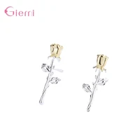 simple rose pattern stud earrings sweet classic genuine 925 sterling silver earrings jewelry for women girls party gift