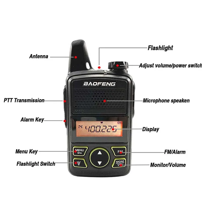 2 шт. Baofeng BF-T1 мини-рация UHF для детей двухстороннее радио Baofeng T1 радио HF BF T1 Walky Talky USB зарядное устройство FM Woki Toki