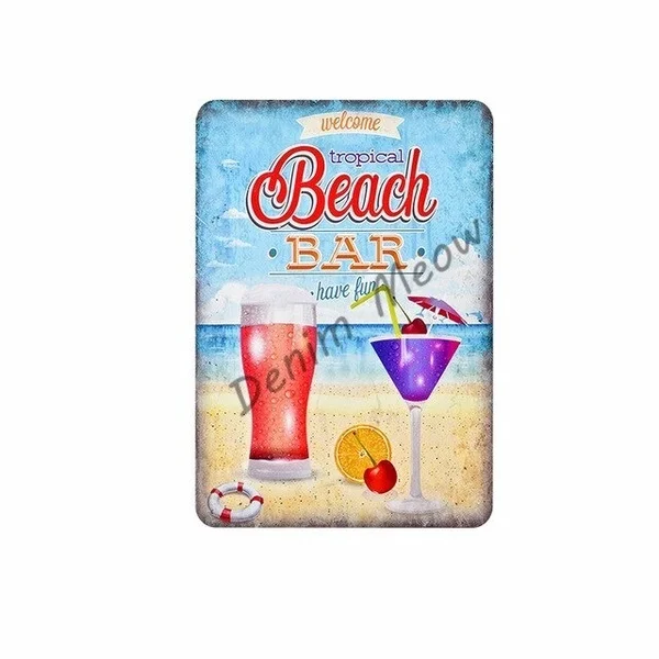 

English Flower Garden Vintage metal plates Summer surf Best Offers Metal tin sign Happy Beach Bar Kitchen Painting Stickers WY19