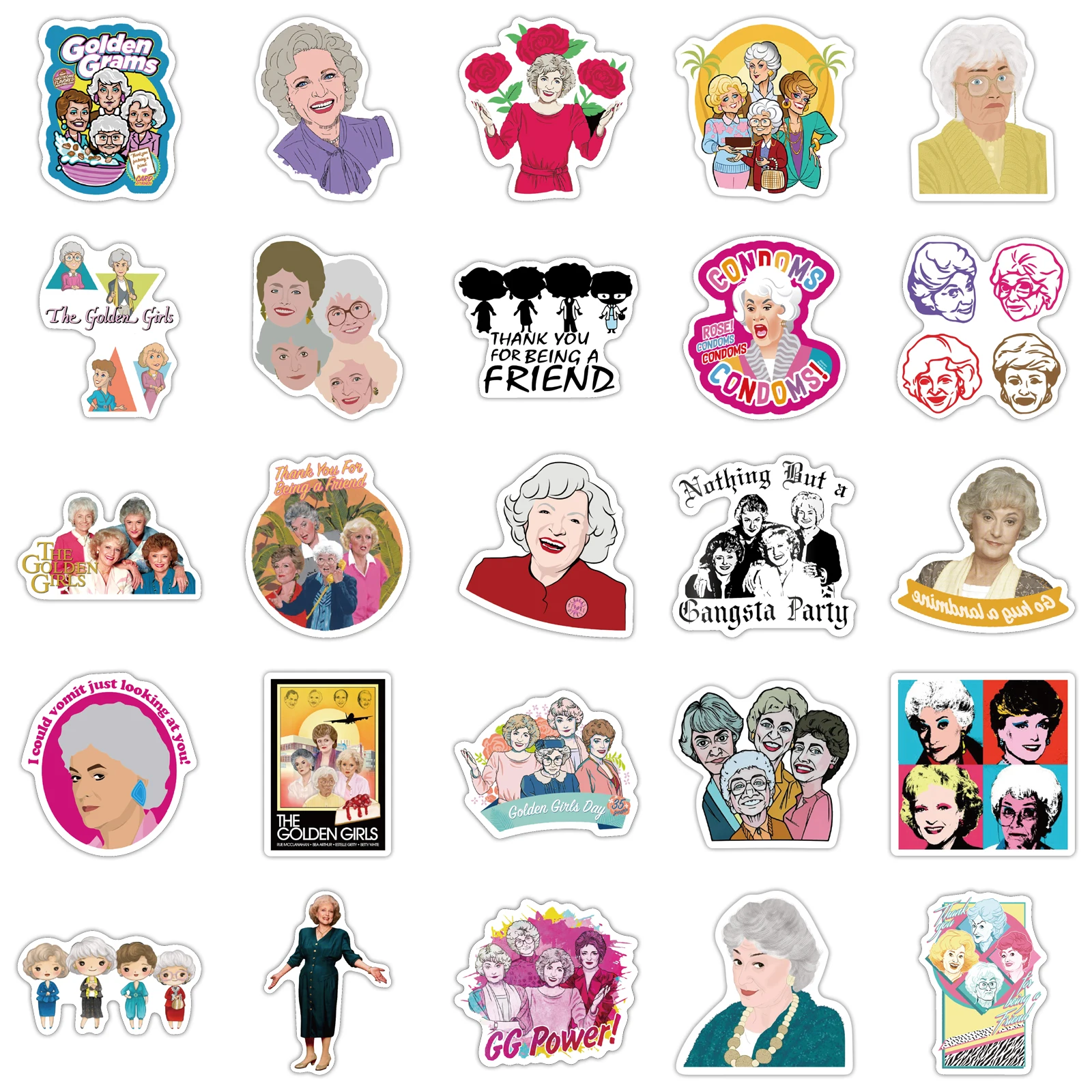 

25/50PCS TV Series Golden Girls Stickers Aesthetics Laptop Guitar Luggage Phone Waterproof Graffiti Sticker Decal Kid Toy